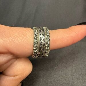Lois Hill Sterling Silver Stack 3 Rings Set Size 8 Balinese Paisley Swirl
